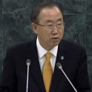 O secretário-geral da ONU, Ban Ki-moon, durante a Assembleia Geral da Organização das Nações Unidas