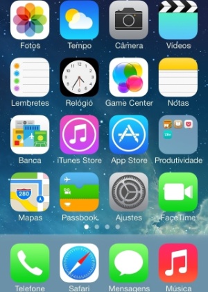 Tela do sistema operacional iOS 7, da Apple; usuário conseguiu achar brecha de segurança - Reprodução