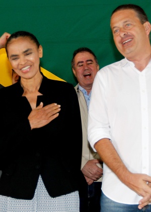 Marina e Campos durante filiação dela ao PSB - Alan Marques/Folhapress