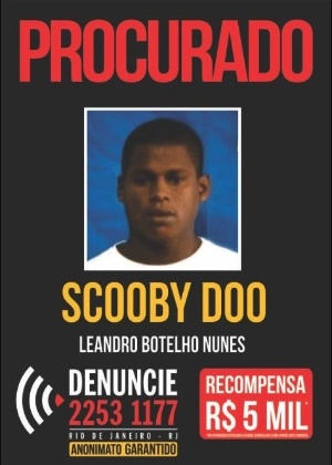 O traficante Leandro Nunes Botelho, o Scooby Doo, é apontado pela polícia do Rio como chefe do Morro dos Macacos, em Vila Isabel - Divulgação/Disque-Denúncia