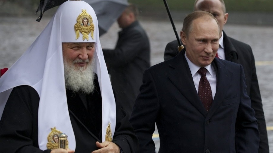 O presidente russo, Vladimir Putin, e o patriarca da Igreja Ortodoxa de Moscou e de todo o pais, Kirill - Alexander Zemlianichenko/EFE