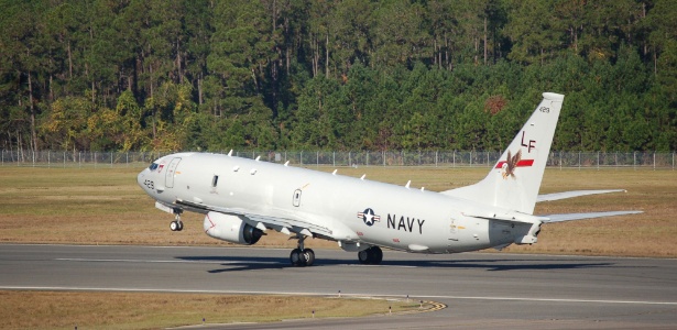 Avião P-8 Poseidon da Marinha americana que foi enviado para o Japão