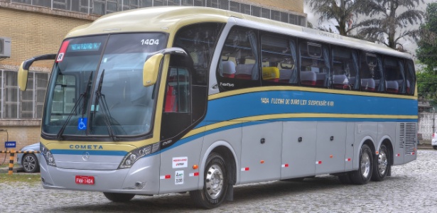Ônibus modernos receberam pintura metalizada para lembrar o antigo modelo Flecha Azul, da Cometa - Divulgação