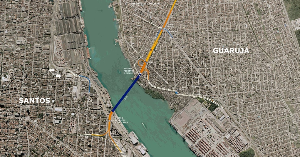 Resultado de imagem para ponte Santos e Guarujá