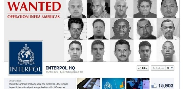 Entidade elaborou uma lista com os homens mais procurados que estariam escondidos na América Latina - Reprodução/Facebook