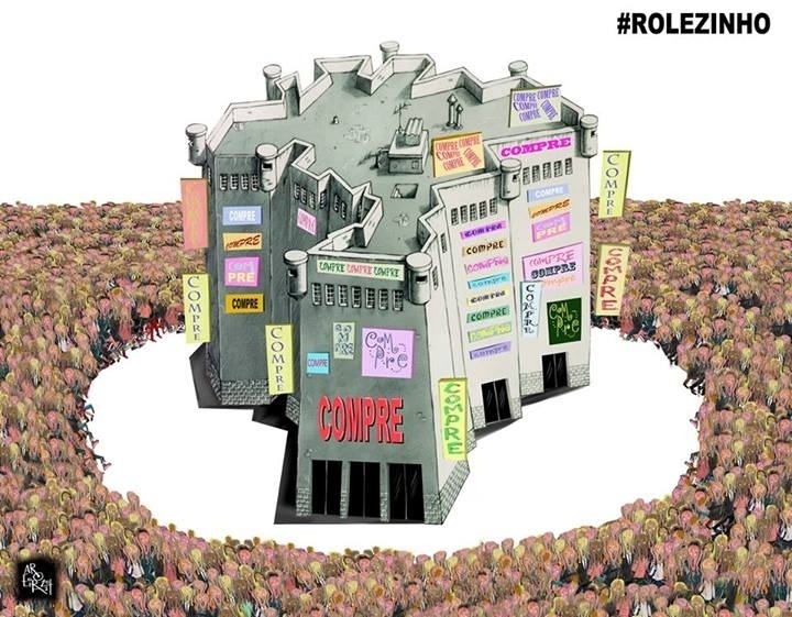 16.jan.2014 -  O cartunista Aroeira retrata um tipo diferente de "rolezinho" - Aroeira/www.facebook.com/aroeira1