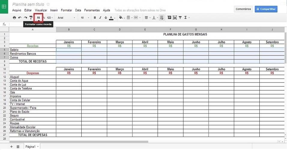 Planilha De Gastos Ferramenta Do Google Permite Atualiza O Online Das Contas Fotos Tecnologia