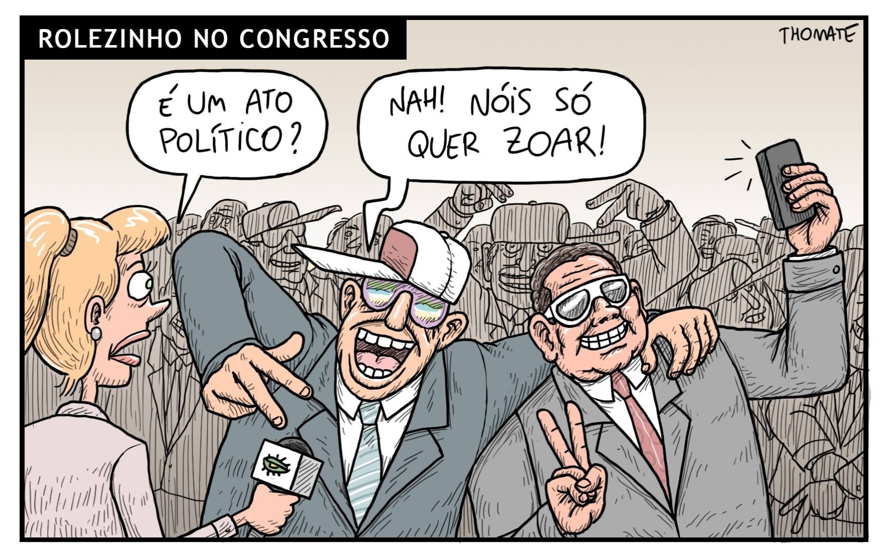 "Rolezinho" em charges - Thomate/www.facebook.com/thomate.larson