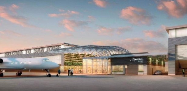 Projeto mostra como será terminal do Google no aeroporto de San José, na Califórnia - Reprodução/Fast Company/Signature Flight Support