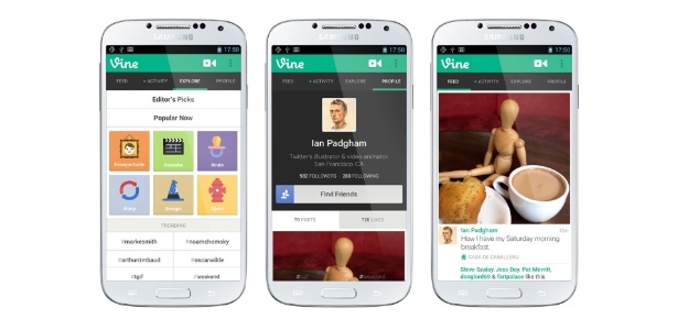 Tela do aplicativo Vine; programa está disponível gratuitamente para iOS, Android e Windows Phone - Divulgação