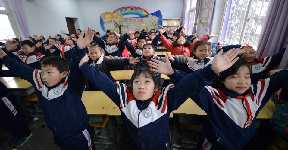 24.fev.2014 - Volta às aulas após as férias de inverno na China