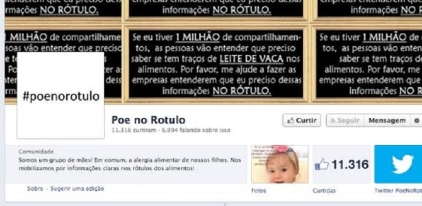 Em dez dias, a campanha  #poenorotulo já tem mais de 11,3 mil curtidas - Reprodução/Facebook