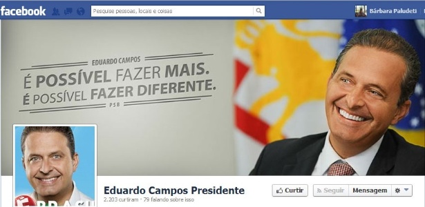 Página no Facebook promove candidatura de Eduardo Campos - Reprodução/Facebook