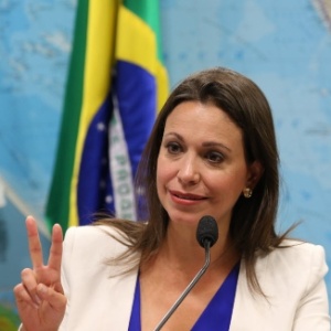 María Corina Machado participou de sessão de comissão do Senado na última quarta-feira (2) - Sérgio Lima/Folhapress