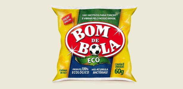 Embalagem especial da esponja de aço Bombril criada pela empresa para a Copa do Mundo de 2014 - Divulgação