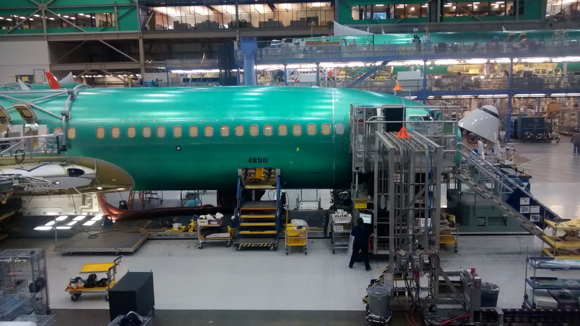 Linha de montagem do Boeing 737-800 na fábrica de Renton (região metropolitana de Seattle, EUA) - Armando Pereira Filho/UOL