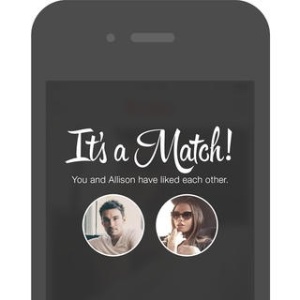 Tela mostra quando duas pessoas "combinam" no aplicativo Tinder - Divulgação