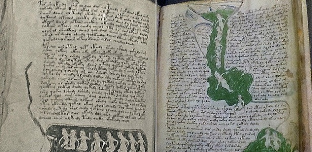 Manuscrito Voynich, descoberto em 1912, traz ilustrações de objetos estranhos e texto em língua que intriga especialistas - Simon Worrall