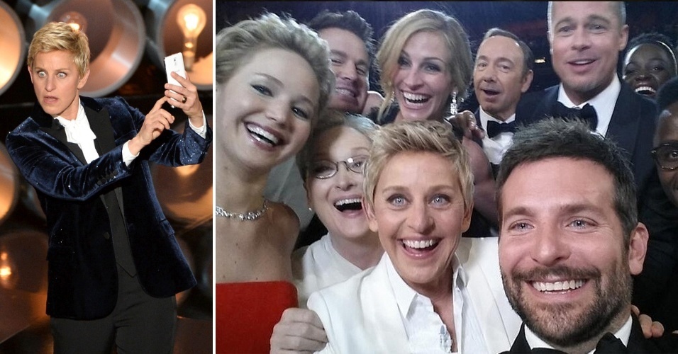 Na cerimônia do Oscar 2014, a apresentadora Ellen Degeneres tirou vários ''selfies'' usando um Galaxy Note 3, da Samsung. Porém, era uma ação de marketing: ela costuma usar o Twitter a partir do aplicativo específico para iPhone do microblog