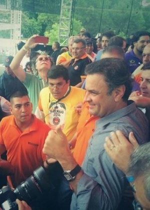Aécio Neves (PSDB-MG) na festa do Dia do Trabalho da Força Sindical - Divulgação/PSDB
