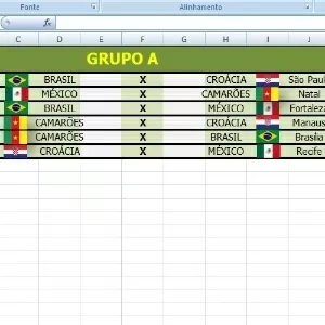 Tabela da Copa do Mundo 2022 no Excel  Aula 31 - Bandeira com Fórmula  Nomeada - parte 2 
