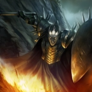 Assim como Morgoth (ilustração), Bass portava um escudo e espada - Reprodução/Gerwell/Middle Earth News