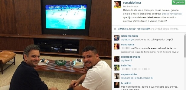 Ronaldo contou que Aécio Neves o queria como ministro do Esporte  - Reprodução/Instagram