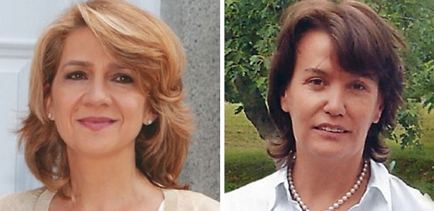 9.jun.2014 - À esq., uma foto da infanta Cristina quando ela tinha 47 anos. À dir., Ingrid Sartiau, quando tinha a mesma idade. Ela alega ser filha do rei Juan Carlos - Reprodução/Queen Internacional/Tura Soler/Just Set - Reprodução/Queen Internacional/Tura Soler/Just Set