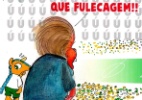 Charge retrata o momento em que Dilma é vaiada durante abertura da Copa - Fred/ UOL