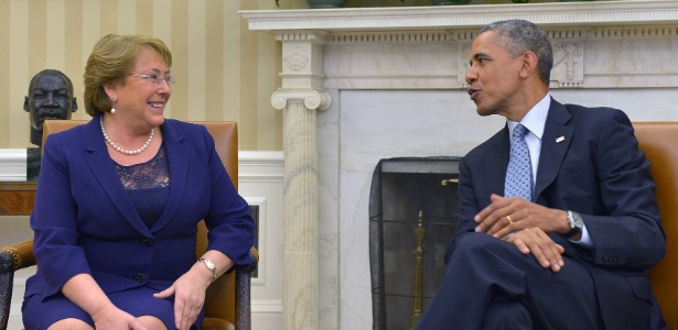 Obama, que definiu Bachelet como sua "segunda Michelle favorita" depois da primeira-dama, recebeu a presidente do Chile em um encontro cheio de elogios mútuos e referências à boa saúde da relação bilateral - Xinhua