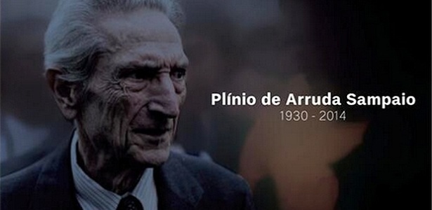 Em sua página no Twitter, o PSOL lamentou a morte de Plínio de Arruda Sampaio, ex-candidato do partido à presidência em 2010 - Reprodução