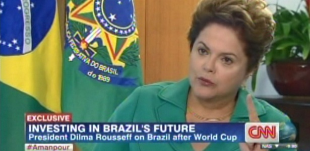 A presidente Dilma Rousseff dá entrevista à jornalista Christiane Amanpour, da rede de TV americana CNN