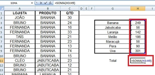 Excel Aprenda A Somar Produtos Semelhantes Em Planilha De Vendas Entretenimento Bol 1398