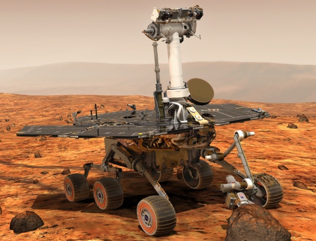O robô Opportunity, da Nasa, percorreu a maior distância em Marte já coberta por um veículo feito pelo homem para explorar outro corpo celeste - Divulgação/Nasa