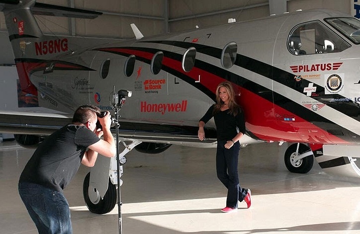 PC-12, da Pilatus Aircraft, representada pela TAM Aviação Executiva. O modelo foi usado pela jornalista e piloto Amelia Earhart (homônima da famosa aviadora desaparecida no Oceano Pacífico) para dar uma volta ao mundo - Divulgação