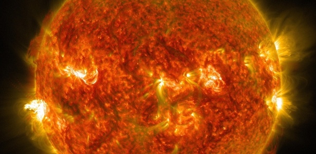 Imagem de uma explosão solar captada pelo Observatório das Dinâmicas Solares da Nasa: complicações para GPS - SDO/NASA