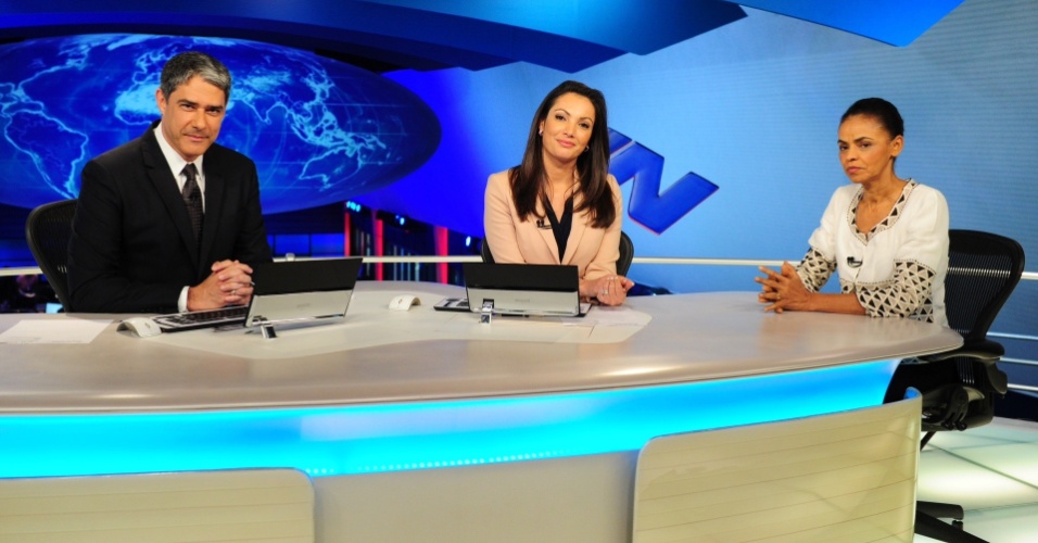 27.ago.2014 - A candidata à Presidência pelo PSB, Marina Silva, participa da série de entrevistas com os presidenciáveis do 