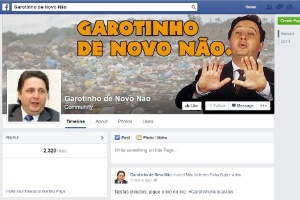 Reprodução da página "Garotinho de novo, não", que deve ser retirada do Facebook por decisão do TRE-RJ