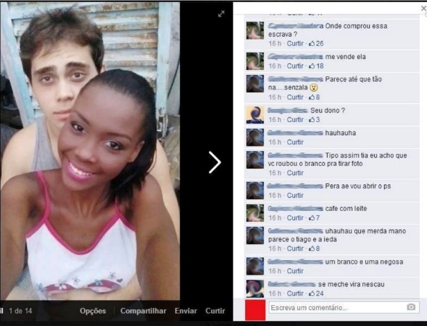 Após postar foto no Facebook, jovem de Muriaé, em Minas Gerais, sofreu ataques racistas em comentários  - Reprodução/Facebook