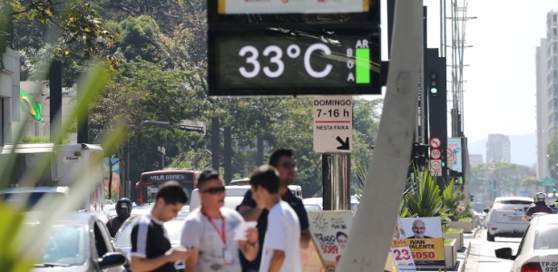 Termômetros marcam 33 graus na Avenida Paulista - Renato S. Cerqueira/Futura Press/Estadão Conteúdo