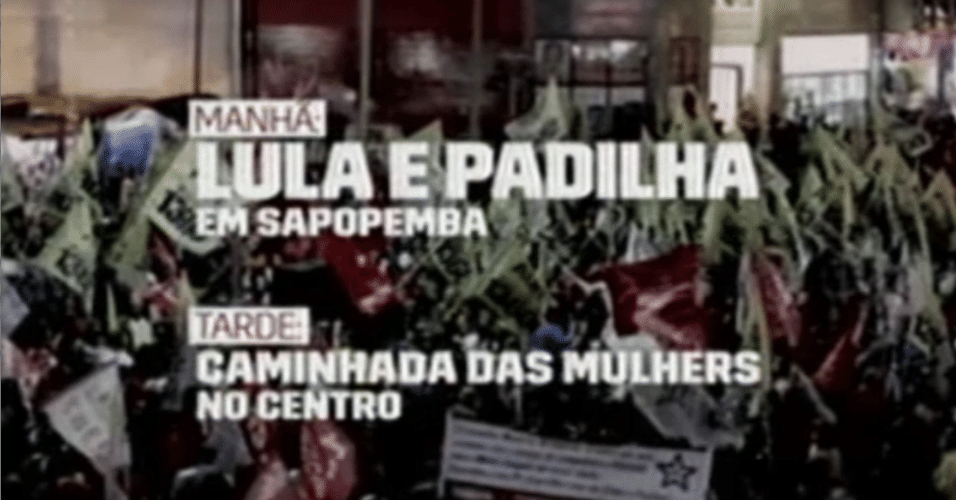 Propaganda de Alexandre Padilha (PT), candidato ao Governo de São Paulo, 8 de setembro: Faltou um 'e' na palavra 'mulheres', que acabou grafada 'mulhers' nos dizeres