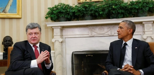 Barack Obama recebeu nesta quinta-feira na Casa Branca o presidente da Ucrânia, Petro Poroshenko - Reuters