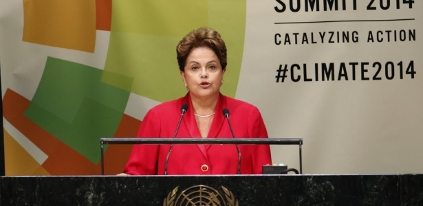 Dilma Rousseff discursa durante Conferência do Clima, em Nova York (EUA) - Mike Segar/Reuters