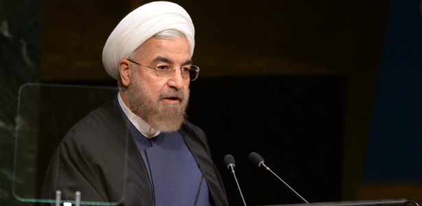 Presidente do Irã, Hassan Rouhani, discursa na Assembleia Geral da ONU em 2014 - AFP