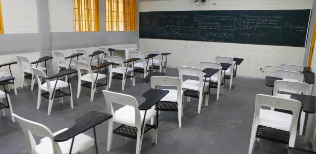 Sala de aula na Fundação Casa. Os internos têm aulas com professores da rede estadual - Junior Lago/UOL
