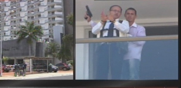 Homem armado mantém um refém em hotel na área central da capital federal - Reprodução/Globo News