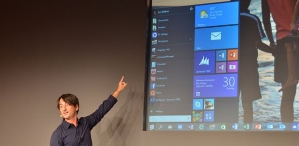 Joe Belfiore, da Microsoft, mostra volta do menu Iniciar no sistema Windows 10 - Reprodução/The Verge