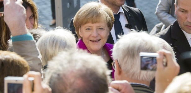 A chanceler (premiê) alemã, Angela Merkel, participa de ato pela Dia da Unidade alemã, em Hanover  - Ole Spata/Efe