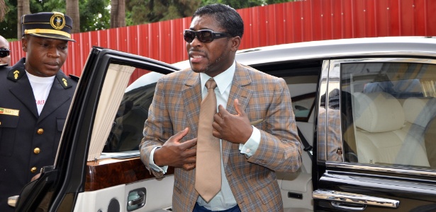 Teodorín Nguema Obiang, filho do ditador de Guiné Equatorial, Teodorin Nguema, em Malabo (Guiné-Equatorial), em foto de 2013 - Jerome Leroy/AFP