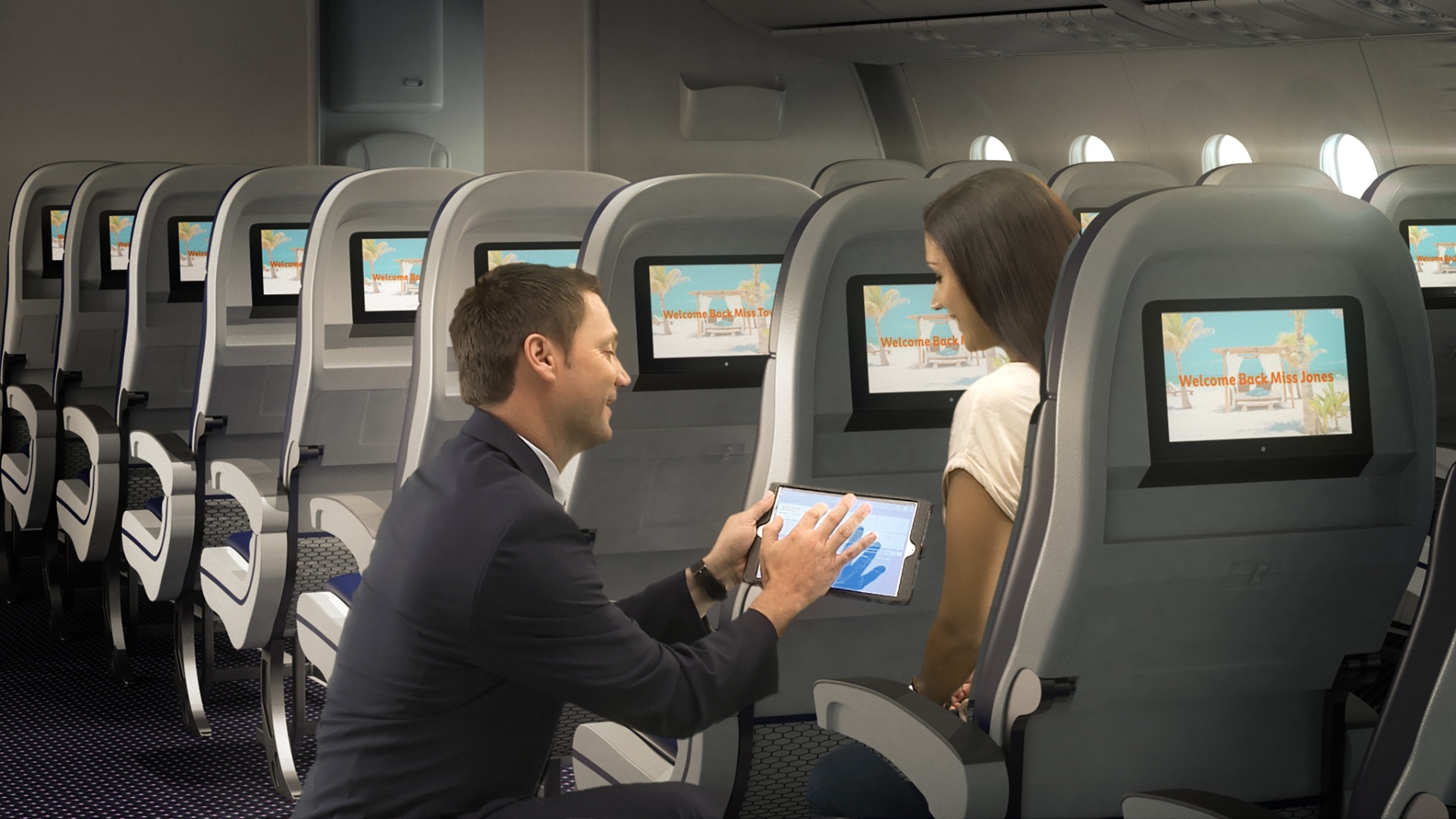 A companhia aérea britânica Thomson Airways apresentou um projeto que seria o avião do futuro - Divulgação